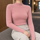 Mara Mock Neck Sweater - Pink