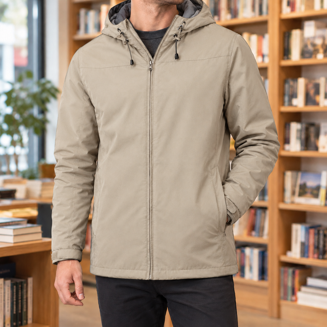 Nathanael Hooded Jacket - Beige
