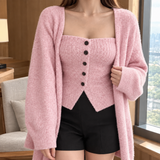 Maeve-Eve Ribbed Knit Set - Pink