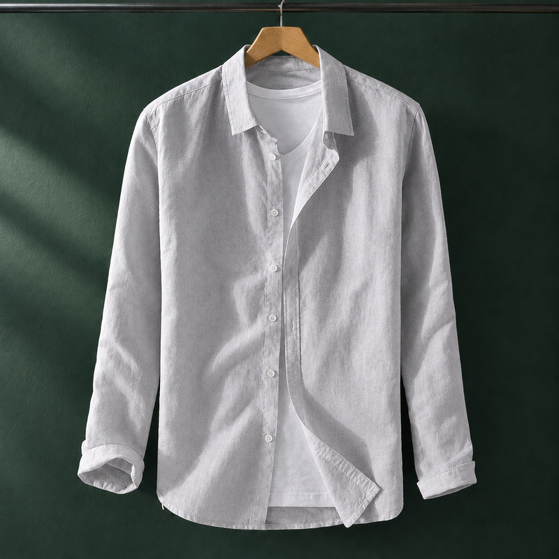 Albin Linen Shirt - Light Gray