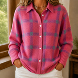 Sabina Plaid Sweater - Pink