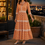 Alba Tiered Maxi Dress - Orange