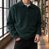 Alderic Chenille Polo Sweater - Dark Green