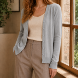 Maxine-June V-Neck Sweater - Gray