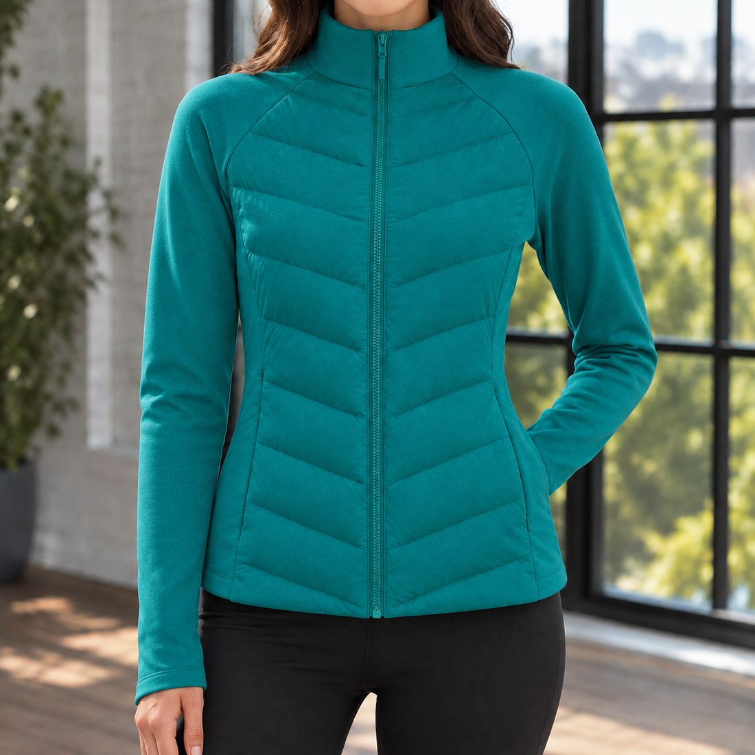 Ilaria-Louise Quilted Jacket - Teal Green