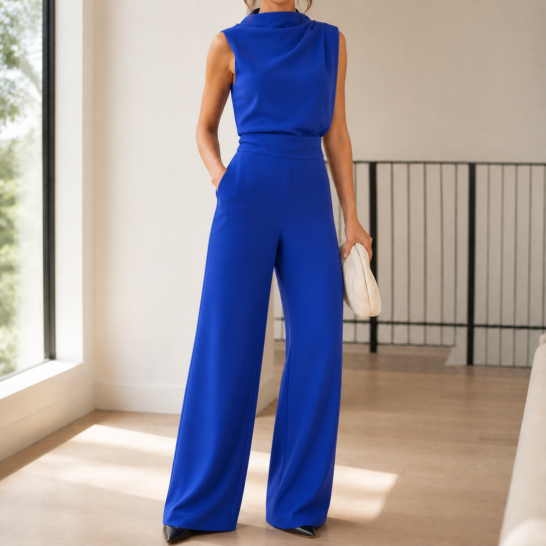 Dahlia-Louise Wide-Leg Jumpsuit - Blue