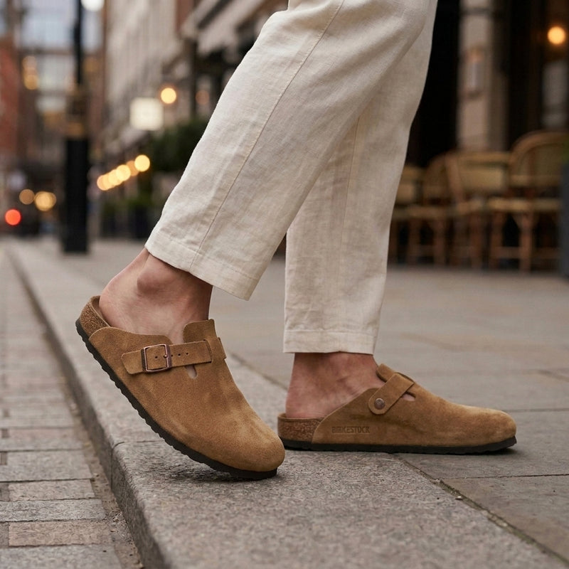 Lorenzo Suede Mules - Khaki