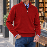 Oliver Quarter Zip Sweater - Red