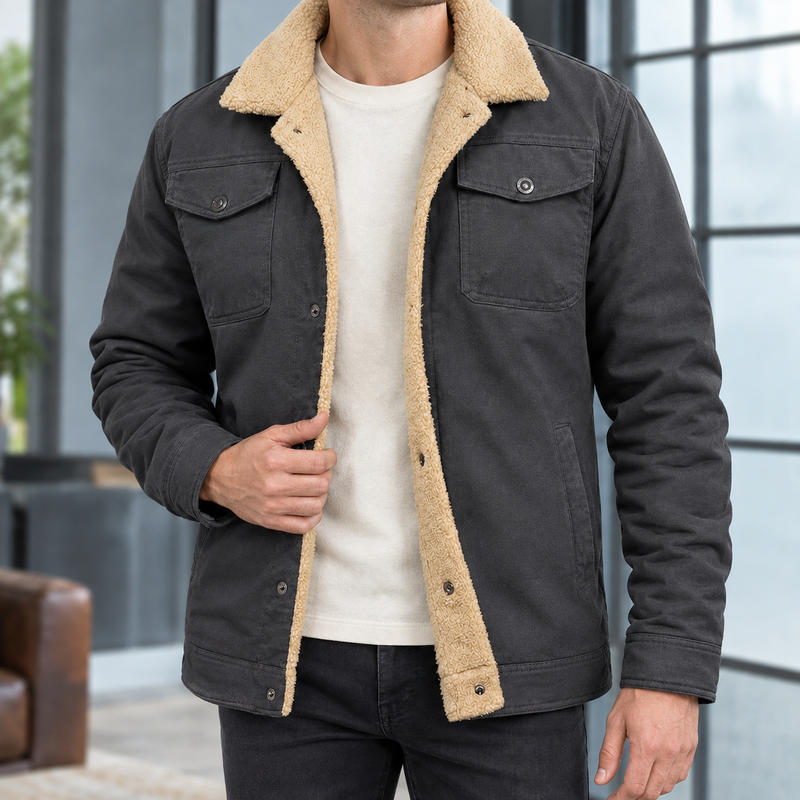 Hadrian Fleece-Lined Jacket - Dark Gray