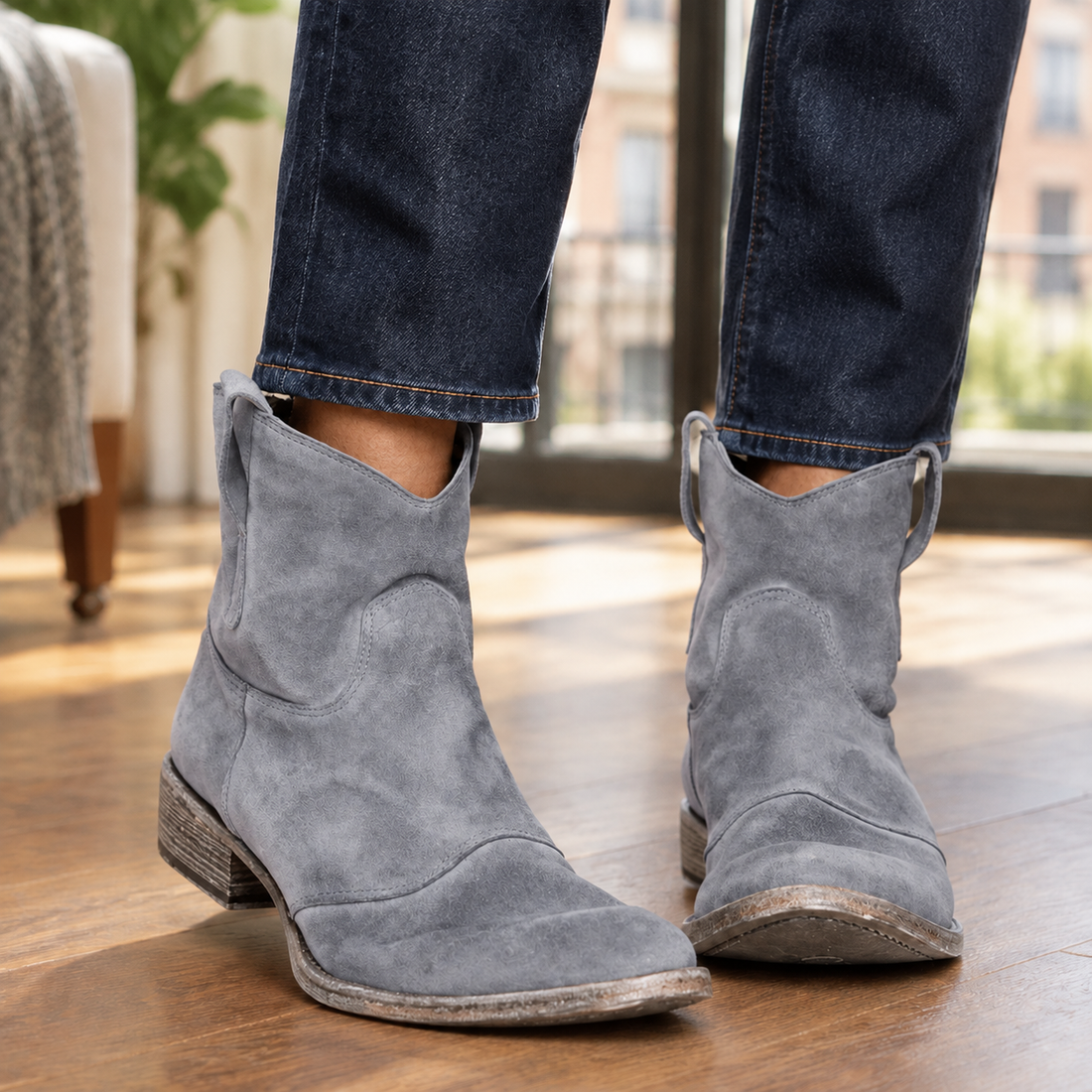 Baldini Suede Boots - Gray