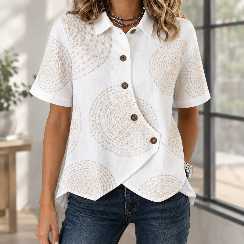 Pomeline-Louise Asymmetric Shirt - As Pictured