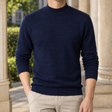 Hudson Mock Neck Sweater - Navy Blue