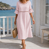 Hallie-Jade Eyelet Midi Dress - Powder Pink