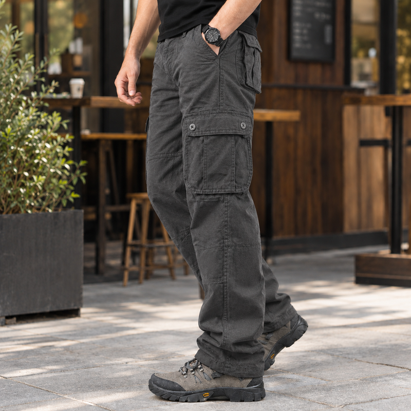 Marco Relaxed Cargo Pants - Dark Gray