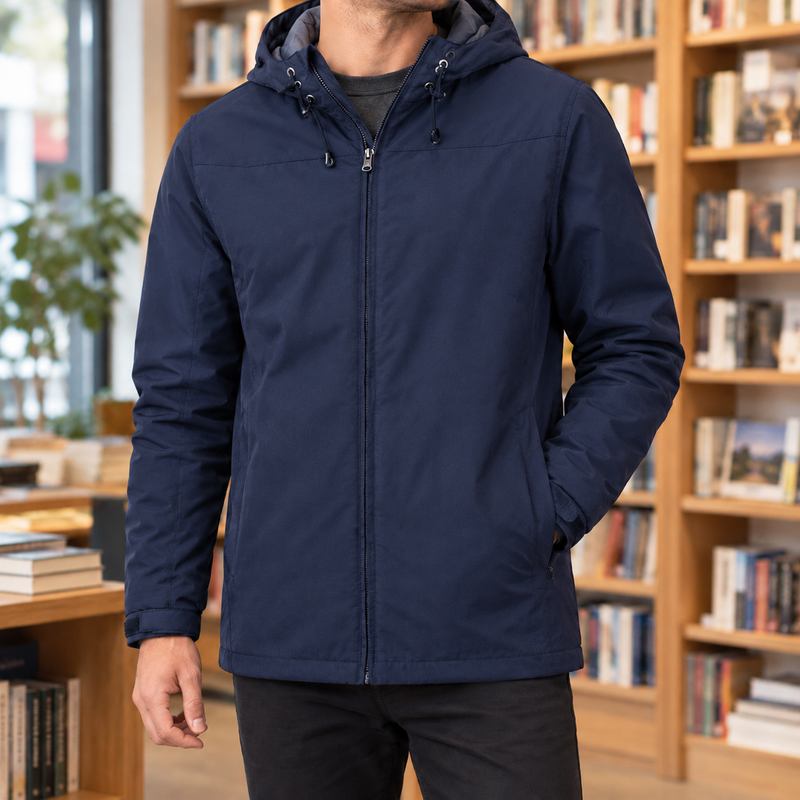 Nathanael Hooded Jacket - Navy Blue