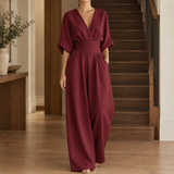 Mathilde Wrap Jumpsuit - Burgundy