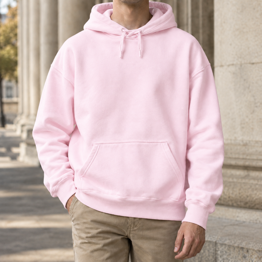 Mathias Drawstring Hoodie - Light Pink