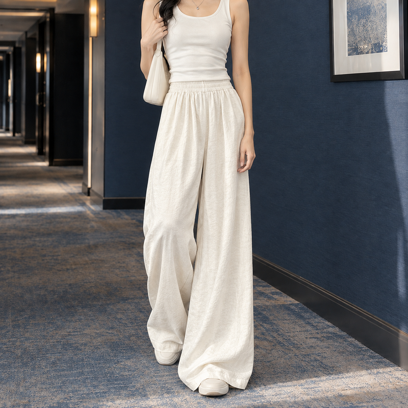 Kara-Kate Wide Leg Pants - Off-white-tall