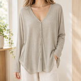 Francesca-Faye Draped Cardigan - Tea