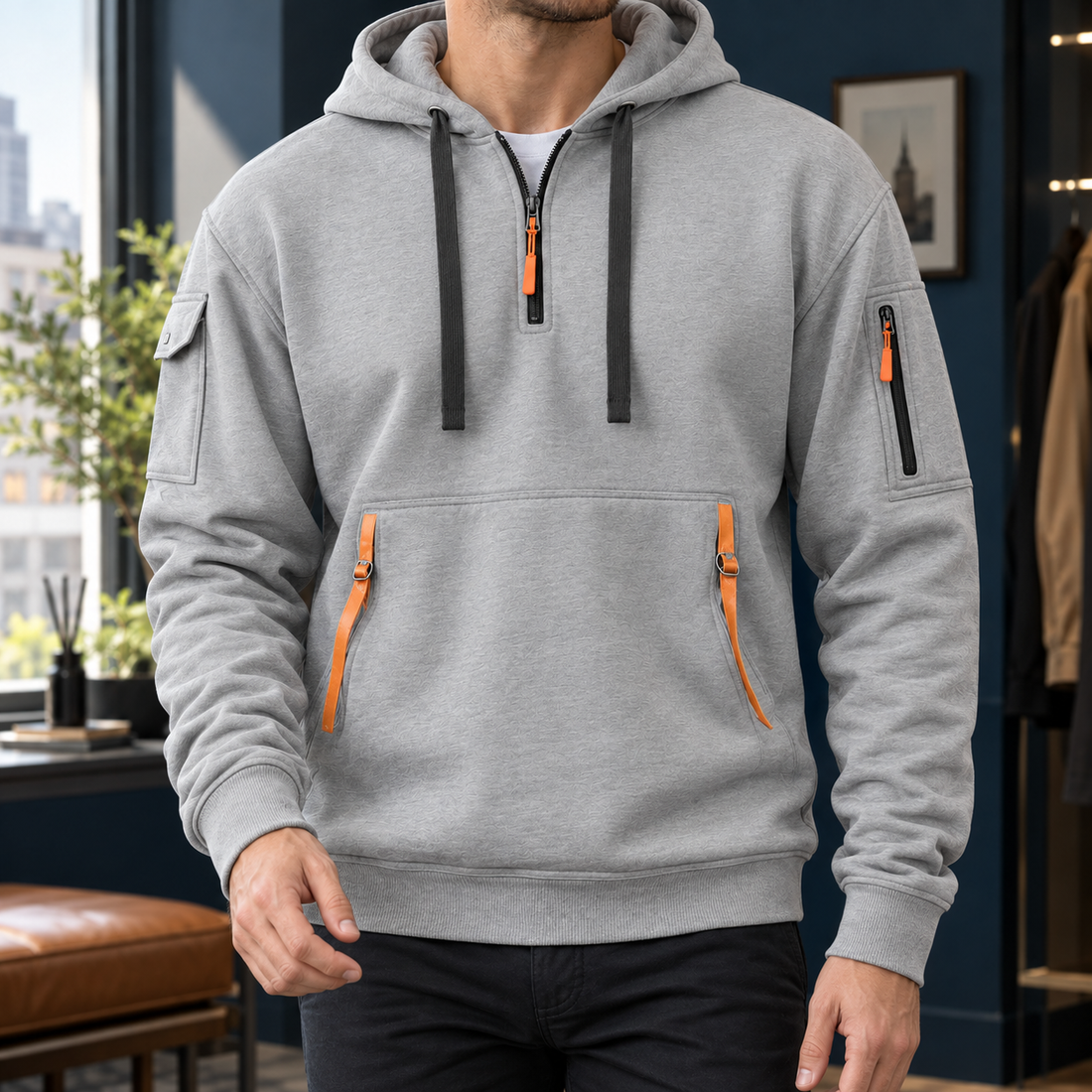 Lucian Utility Hoodie - Silver Gray