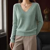 Kara V-Neck Sweater - Grass Green