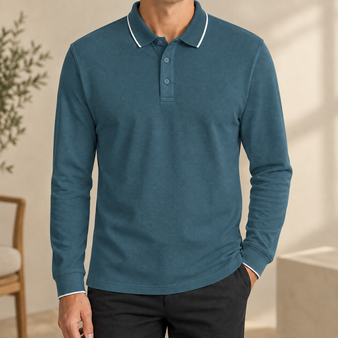Raymond Slim Polo - Denim Blue