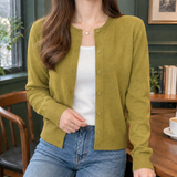 Perla-Rae Fine Knit Cardigan - Mustard Yellow