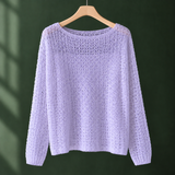 Lara-Jade Openwork Sweater - Purple