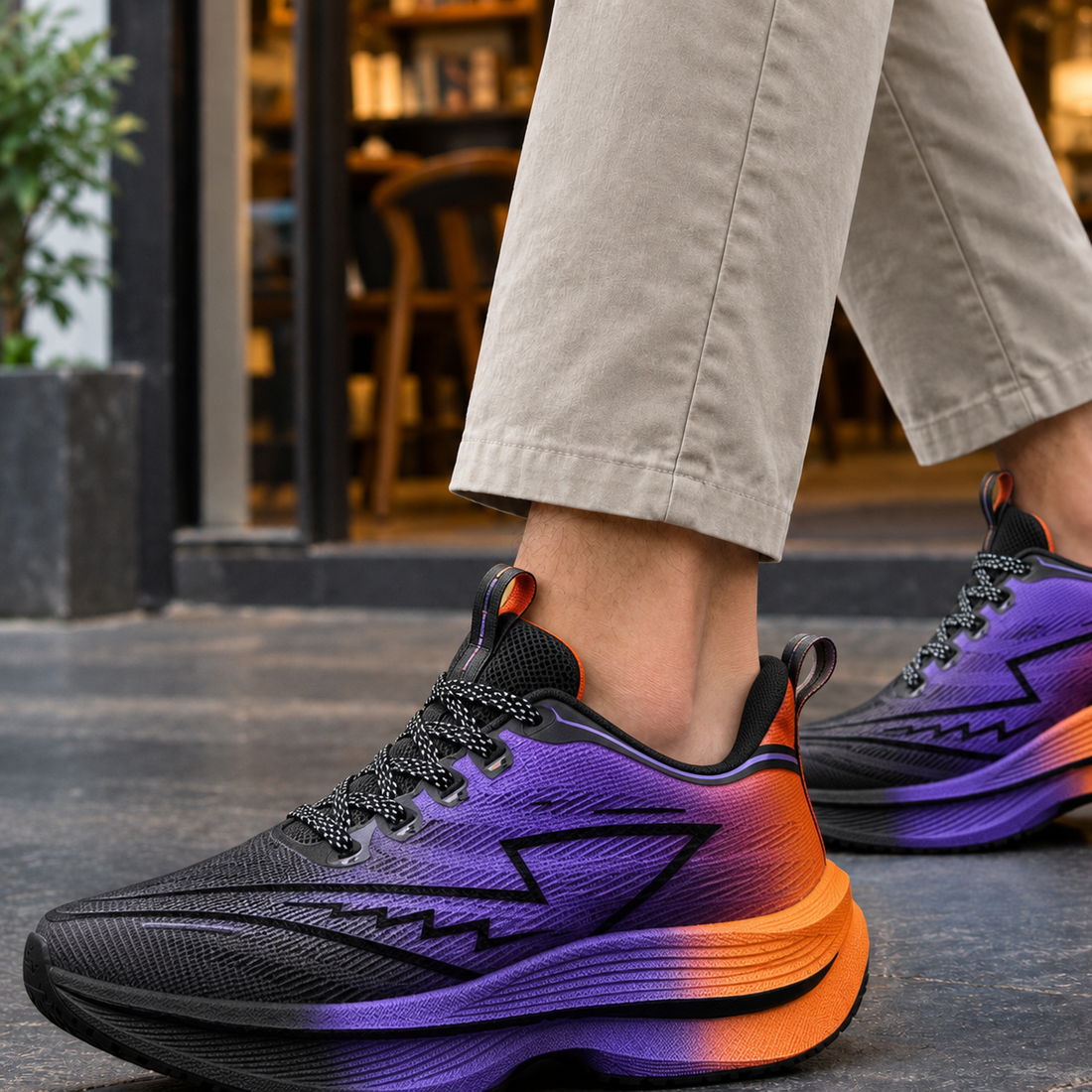 Barbaro Platform Sneakers - Black and Purple