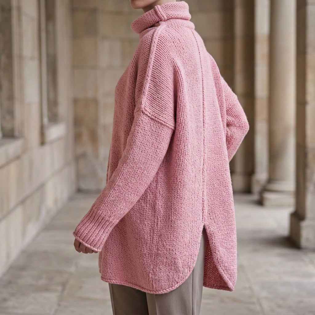 Florence Stacked Collar Sweater - Pink