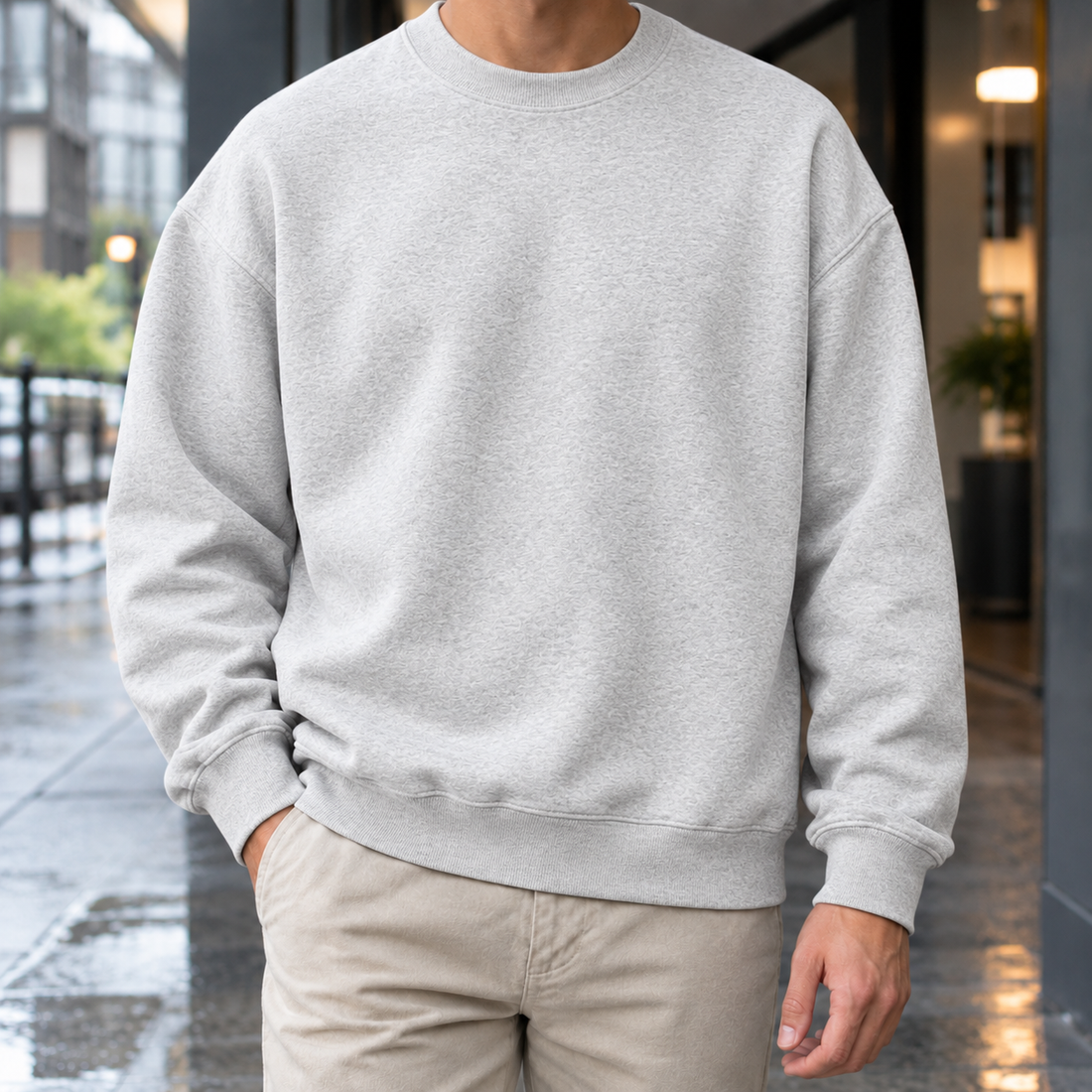 Nico Relaxed Sweatshirt - White-gray