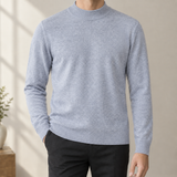 Alphonse Mock Neck Sweater - Light Gray