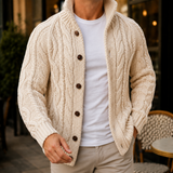 Caius Cable Knit Sweater - Beige