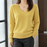 Natalie V-Neck Sweater - Yellow