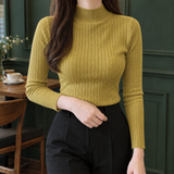 Magdalena-Mae Mock Neck Top - Mustard Yellow