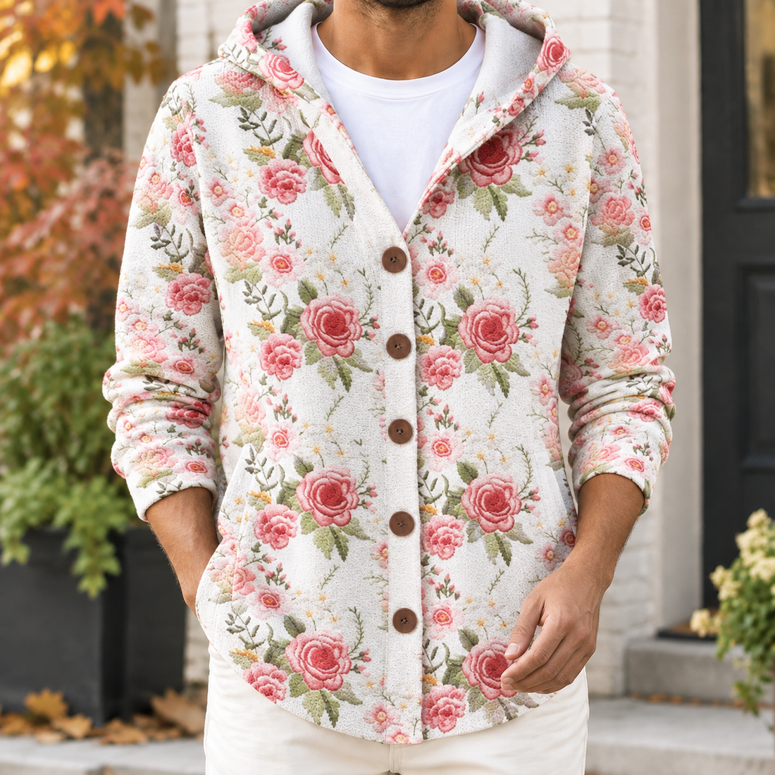 Florian Hooded Cardigan - Pink