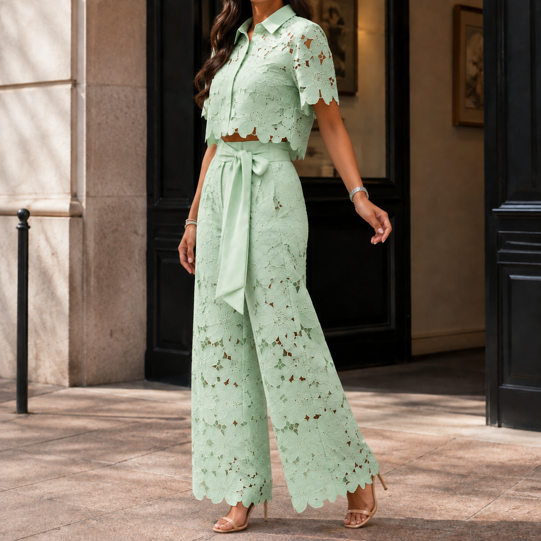 Willa Wide-Leg Set - Green