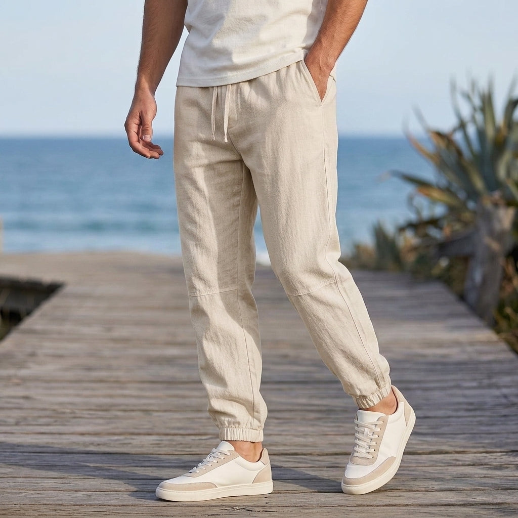 Caleb Relaxed Jogger Pants - Beige