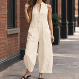 Melisande Barrel Leg Jumpsuit - Apricot