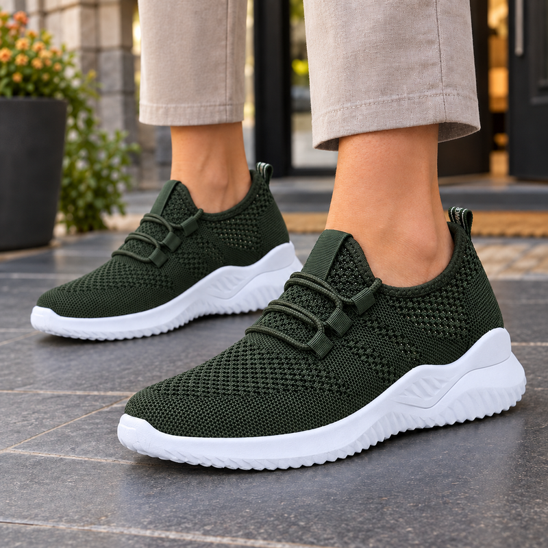 Lucca-Como Knit Sneakers - Dark Green