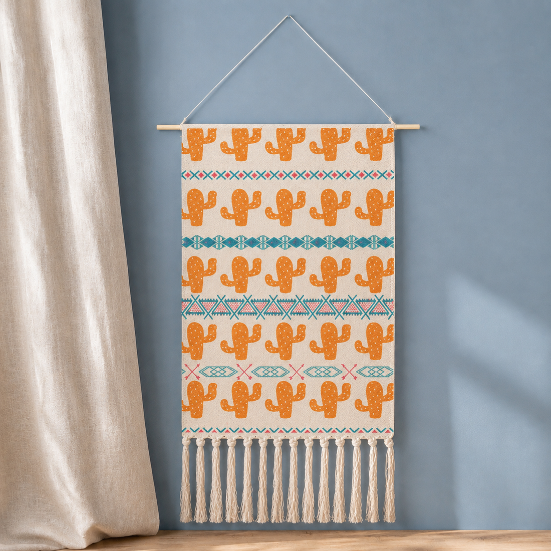 Florian Geometric Wall Hanging - Orange Cactus