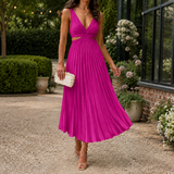 Emilia-Jade Pleated Midi Dress - Purple