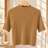 Quinn Mock Neck Top - Golden Camel