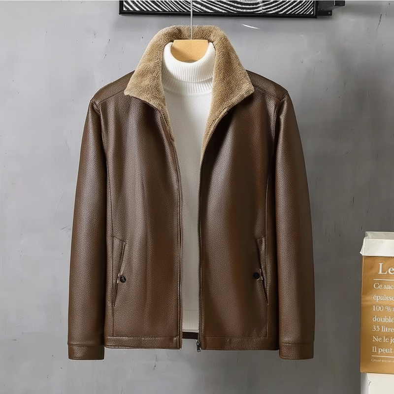 Heritage Fleece-Lined Leather Jacket