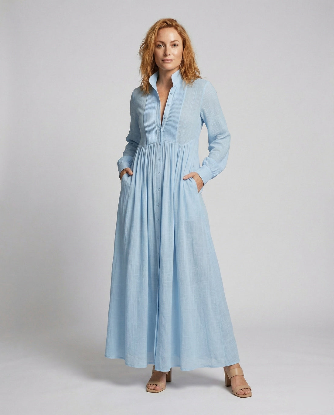Women’s Lightweight Button Front Maxi Shirt Dress – Relaxed Flowy Silhouette