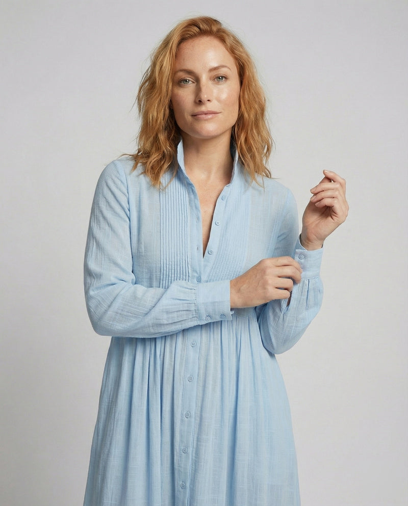 Women’s Lightweight Button Front Maxi Shirt Dress - Relaxed Flowy Silhouette