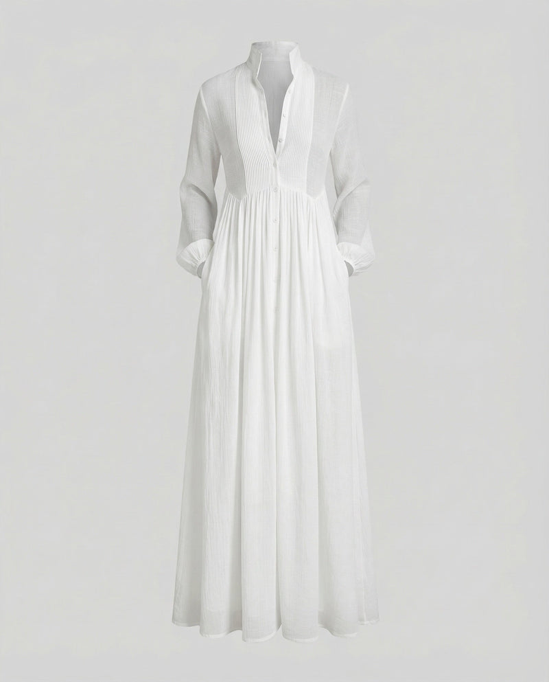 Women’s Lightweight Button Front Maxi Shirt Dress - Relaxed Flowy Silhouette