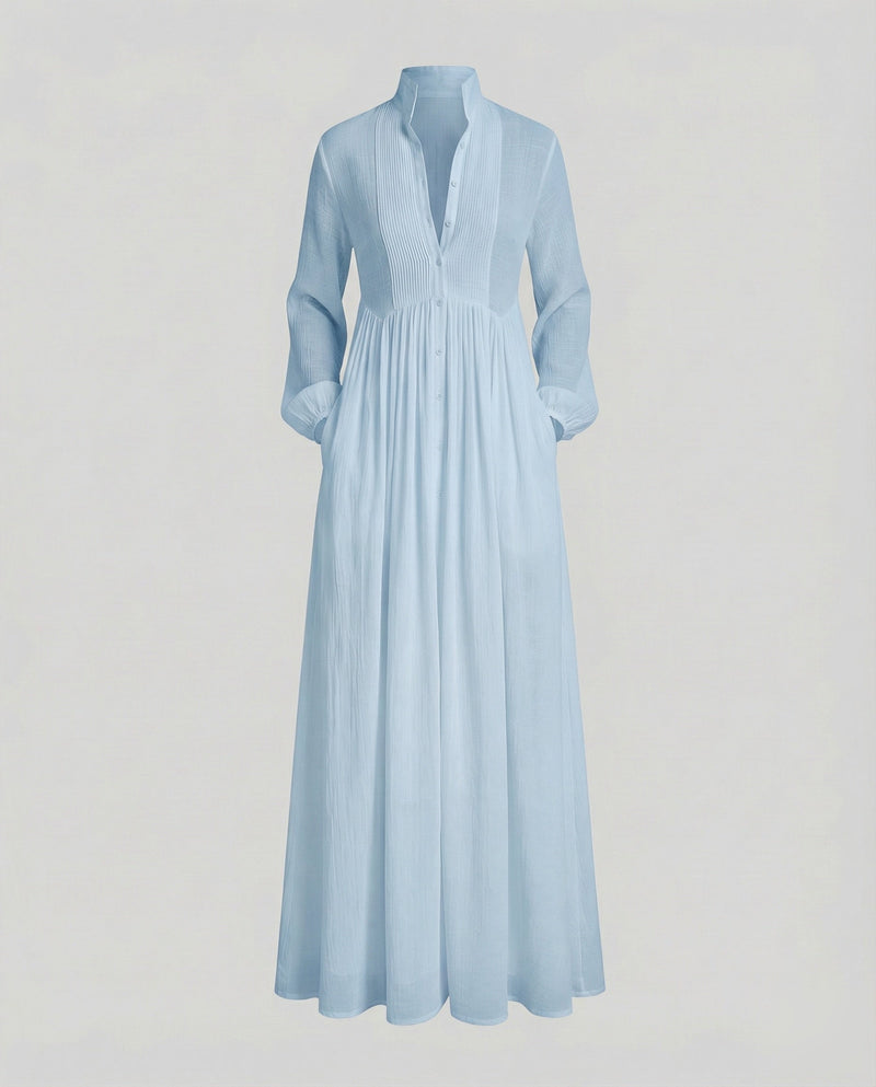 Women’s Lightweight Button Front Maxi Shirt Dress - Relaxed Flowy Silhouette